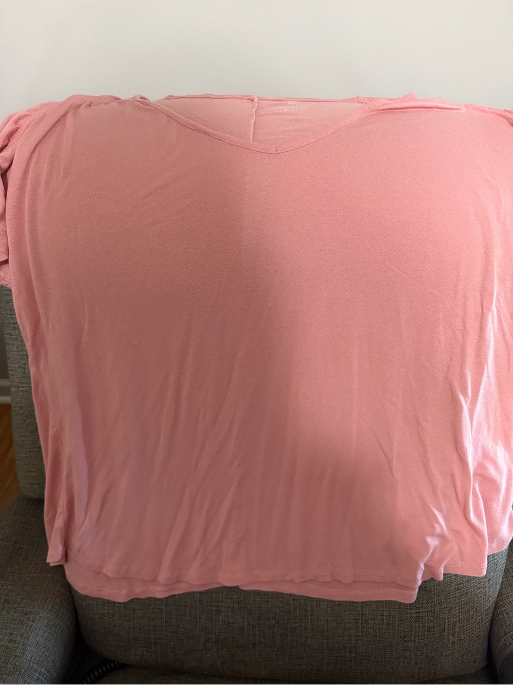 Lane Bryant Soft Pink V-Neck Short Sleeve Top
